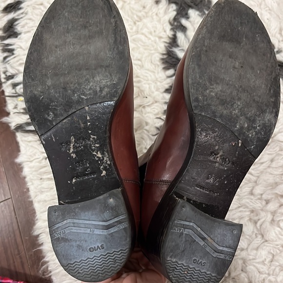 Vintage brown PRADA platform leather Y2K booties 37.5 boots - Picture 4 of 7